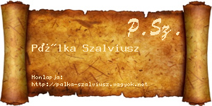 Pálka Szalviusz névjegykártya
